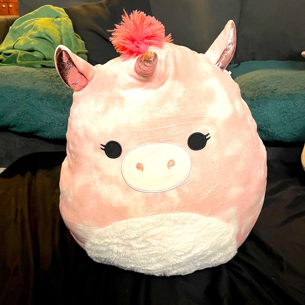Pink unicorn tie dye squishmallow